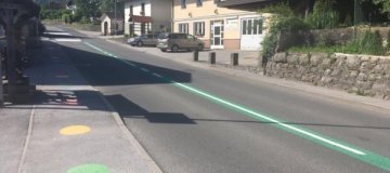 Cesta v dolenjski vasici postala zelena